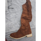Femmes Bottes Bottes de motard Bottes de Cowboy Chaussures en Daim Extérieur Quotidien Bottes hautes au genou Boucle Talon plat Bout Rond ancien Occasionnel Minimalisme Faux Cuir Fermeture éclair