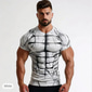 Męskie Graficzny Mięsień Podkoszulek Krótki rękaw Podkoszulek Druk 3D Półgolf Koszula Codzienny Subkultura Sporty na świeżym powietrzu Święto Wyjściowe Biały Chłodna biel Jasnoszary Wiosna i lato