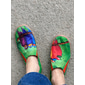 Femme Basket Ballerines Slip-Ons Imprimer des chaussures Baskets à enfiler du quotidien Voyage Oiseau Peinture Talon Plat Vacances Décontractées Confort Toile Mocassins Rouge clair Bleu Vert