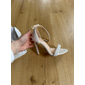 Femmes Chaussures de Mariage Talons à lanières Chaussures de Mariée Perle Stiletto Bout ouvert Classique Faux Cuir Blanche Beige