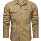 Per uomo Camicie da lavoro Camicia da lavoro Camicia Western Camicia cargo Blu marino Kaki Grigio chiaro Verde militare Manica Lunga Semplice Collo ripiegato Quotidiano Vacanza Tasca Frontale