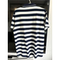 Homme Pull polo en tricot Occasionnel Sports Col Rabattu Manche Courte Rayé Boutons Bandes Été Noir Bleu Pull polo en tricot