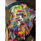 Men's Hippie Mushroom Shirt Summer Hawaiian Shirt Button Up Shirt Short Sleeves Tropical Hawaiian Designer Casual Hawaiian Going out Summer Spring Turndown Print Button-Down Black Black / Purple Red