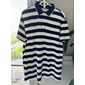 Homme Pull polo en tricot Occasionnel Sports Col Rabattu Manche Courte Rayé Boutons Bandes Été Noir Bleu Pull polo en tricot