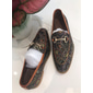 Homme Mocassins et Slip On Imprimer des chaussures Chaussures formelles Chaussures habillées Cuir Cuir de vachette pleine fleur italien Confortable Antidérapantes Mocassins Marron Rouge