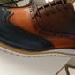 Homme Baskets habillées Cuir Cuir de vachette pleine fleur italien Antidérapantes Lacet Marron / Bleu