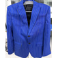 Homme Remise de diplôme Blazer Tenue de cocktail Affaires Soirée Formelle Fête de mariage Seulement top Mode Occasionnel Été Printemps & Automne Polyester Rayures Avec Poches Décontracté / Quotidien