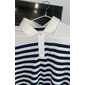 Men's Polo Knit Polo Sweater Business Casual Lapel Short Sleeve Fashion Modern Striped Button Summer Navy Blue Polo
