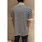 Men's Polo Knit Polo Sweater Business Casual Lapel Short Sleeve Fashion Modern Striped Button Summer Navy Blue Polo