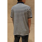 Herre Polo Strikk polo Virksomhet Avslappet Knaphul Kortermet Moderne Formelt Stripet Horisontale strips Knapper Sommer Navyblå Polo
