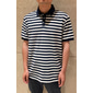 Herre Polo Strikk polo Virksomhet Avslappet Knaphul Kortermet Moderne Formelt Stripet Horisontale strips Knapper Sommer Navyblå Polo