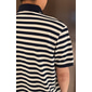 Herre Polo Strikk polo Virksomhet Avslappet Knaphul Kortermet Moderne Formelt Stripet Horisontale strips Knapper Sommer Navyblå Polo