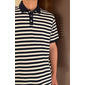 Hombre Polo polo de punto Negocio Casual Diseño Manga Corta Moderno Formal A Rayas Tiras horizontales Botones Verano Azul Marino Polo