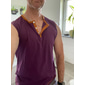 Per uomo Canotta Canottiera Maglietta senza maniche Senza Maniche Henley Estate Semplice Moda Designer Muscolo Patchwork All'aperto Uscire Palestra Blu reale Viola Marrone Maglietta Top per Uomo