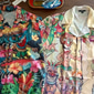 Herr Tecknat Mask Tropiska växter Hawaii skjorta Lägerskjorta Aloha skjorta Kortärmad Skjorta Nedvikt Mode Hawaiisk Designer Ledigt Dagligen Utomhus Blå Gul Rubinrött S M L