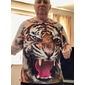 Herren Grafik Tiermotiv Tiger T Shirt T-Shirt Kurzarm T-Shirt 3D-Druck Rundhalsausschnitt Hemd Vintage Mode Designer Outdoor Lässig Täglich Schwarz Weiß Braun Frühling & Sommer Bekleidung S M L XL