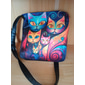 Artistic Cat Print Crossbody Bag – Vibrant Abstract Design Women's Shoulder Bag for Daily Use and Gifting
