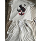 Herren Grafik Poker 2St T-Shirts-Sets Passende Sets Kurzarm Kurze Hosen Rundhalsausschnitt Mode Leicht Basic Straße Täglich Sport Druck Sommer Frühling Schwarz Weiß Gelb