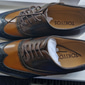 Homme Baskets habillées Cuir Cuir de vachette pleine fleur italien Antidérapantes Lacet Marron / Bleu