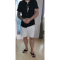 Homme Shorts Shorts en Lin Shorts d'été Shorts de plage Cordon de serrage Avec Poches Taille Élastique Uni Confort Respirant Court Occasionnel Quotidien Fête Mode Style Classique Blanche Vert Véronèse