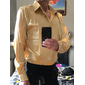 Herren Hemd Satinhemd Freizeithemd Knopfhemd Schwarz Gelb Blau Rot Hellgrau Langarm Einfach Revers Urlaub Täglich Bekleidung Mode Lässig Bequem
