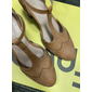 Women's Elegant Vintage T-Strap Chunky Heel Pumps - Brown Brogue Leather Heels for Oktoberfest, Retro and Formal Wear