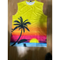 Bărbați Grafic Palmier de nuca de cocos Vest Top Tricou fără mâneci pentru bărbați Fără manșon Tricou Tipărire 3D Stil Nautic Cămașă Vacanță Tropical Designer Petrecere Zilnic Sală de Fitness Galben