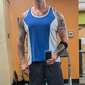 Herren Tank Top Weste Ärmelloses Shirt Gym-Muskel-T-Shirt Ärmellos Rundhalsausschnitt Sommer Farbblock Mode Designer Muskel Patchwork Outdoor Ausgehen Fitnessstudio Weiß Blau Orange Top T-Shirt für