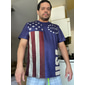 4 de julio de 2026 250º Día de Conmemoración Camiseta de manga corta gráfica patriótica de impresión 3D de hombre bandera americana Veterano cuello redondo