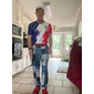 patchwork mønster rutete geometri herre virksomhet 3d-trykt kjole buksebukser klassisk passform flat front bukse marineblå midt midje utendørs street wear s til 3xl