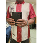 Herren Farbblock Kokosnussbaum Tropische Pflanzen Hemd Hawaiihemd Sommerhemd Bowling-Shirt Kurzarm Hemd Umlegekragen Modisch 1950s Freizeit Urlaub Strasse Ausgehen Schwarz Rosa Blau S M L