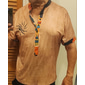 Per uomo Tribale Stampa bandana Maglietta Maglia Henley Manica Corta Stampa 3D Designer Etnico Casuale Quotidiano Estate Primavera Giallo Verde Cachi Henley Maglietta Henley
