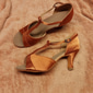 Mujer Zapatos de Baile Latino Fiesta de baile Profesional Rumba Zapatos de gamuza Tacones Alto Un Color Tacón alto Punta abierta Cremallera Adulto Negro Marrón