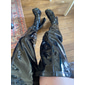 bottes à plateforme cuissardes sexy à imprimé léopard bleu pour femmes avec talons épais – chaussures audacieuses pour les fêtes, les événements et les sorties nocturnes