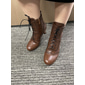 Botines de piel sintética con cordones estilo victoriano para mujer: calzado elegante para eventos de temática vintage y uso diario