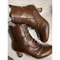 Botines de piel sintética con cordones estilo victoriano para mujer: calzado elegante para eventos de temática vintage y uso diario
