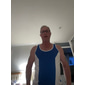 Herr Linne Ärmlös tröja Gymmuskeltröja Ärmlös Rund hals Sommar Färgblock Mode Designer Muskel Lappverk Utomhus Utekväll Gym Vit Blå Orange Topp t-shirt för män
