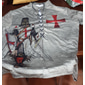 T-shirt des Croisés graphique Chevaliers Templiers col montant vêtements impression 3D causal jour commémoratif T-shirt à manches courtes impression lacée polyester mode vintage créateur