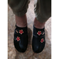 Dame Tøfler Tresko Wedge-sandaler Store størrelser Utendørs tøfler utendørs Daglig Helfarge Hul Sommer Kile Hæl Rund Tå Elegant Fritid minimalisme PU Tøfler Vin Svart Brun