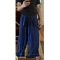 Hombre Pantalones de lino Pantalones Pantalones de verano Correa Cintura elástica Perneras anchas Plano Comodidad Transpirable Longitud total Casual Diario Festivos Moda Estilo clásico Calabaza Blanco
