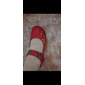 ballerines Mary Jane pieds nus en cuir rouge pour femmes – chaussures confortables décontractées à fleurs brodées avec sangles auto-agrippantes