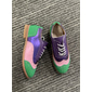 damskie wielokolorowe buty typu oxford, retro design z noskami w kształcie skrzydeł z zielonymi, różowymi i fioletowymi panelami, swobodne, sznurowane półbuty typu brogs, modne i codzienne