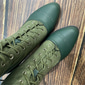 bottes à lacets vintage vertes victoriennes pour femmes avec bordure festonnée et détails brogue - chaussures à talons hauts élégantes pour les tenues de cosplay, steampunk et rétro
