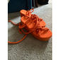 sandales à plateforme à lacets en corde orange pour femmes – talons compensés bohèmes pour la plage d'été et les festivals