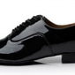 ballroomdansesko i sort lakk for menn - oxford-stil, snøring, komfortabel såle for latin og tango