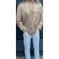 Per uomo Maglietta Maglietta a Maglia Waffle Camicia a Maniche Lunghe Manica Lunga Colletto Mao Primavera & Autunno Blocco di colori Moda Designer Essenziale Allacciato Patchwork Vacanza Streetwear
