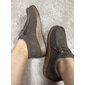 mocassins femininos casuais de camurça sintética cinza com design de cadarço e sola acolchoada – mocassins confortáveis para uso diário