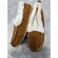 pantofole da donna in finta pelle scamosciata, calde, da interno e da esterno, con fodera in pelliccia sintetica e dettagli impunturati