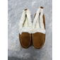 pantofole da donna in finta pelle scamosciata, calde, da interno e da esterno, con fodera in pelliccia sintetica e dettagli impunturati