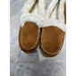 pantofole da donna in finta pelle scamosciata, calde, da interno e da esterno, con fodera in pelliccia sintetica e dettagli impunturati
